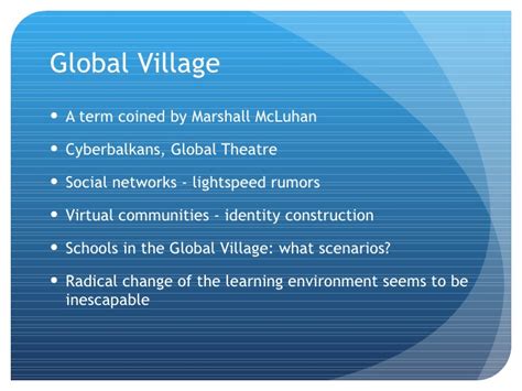 mcluhan's global village|global village definition.